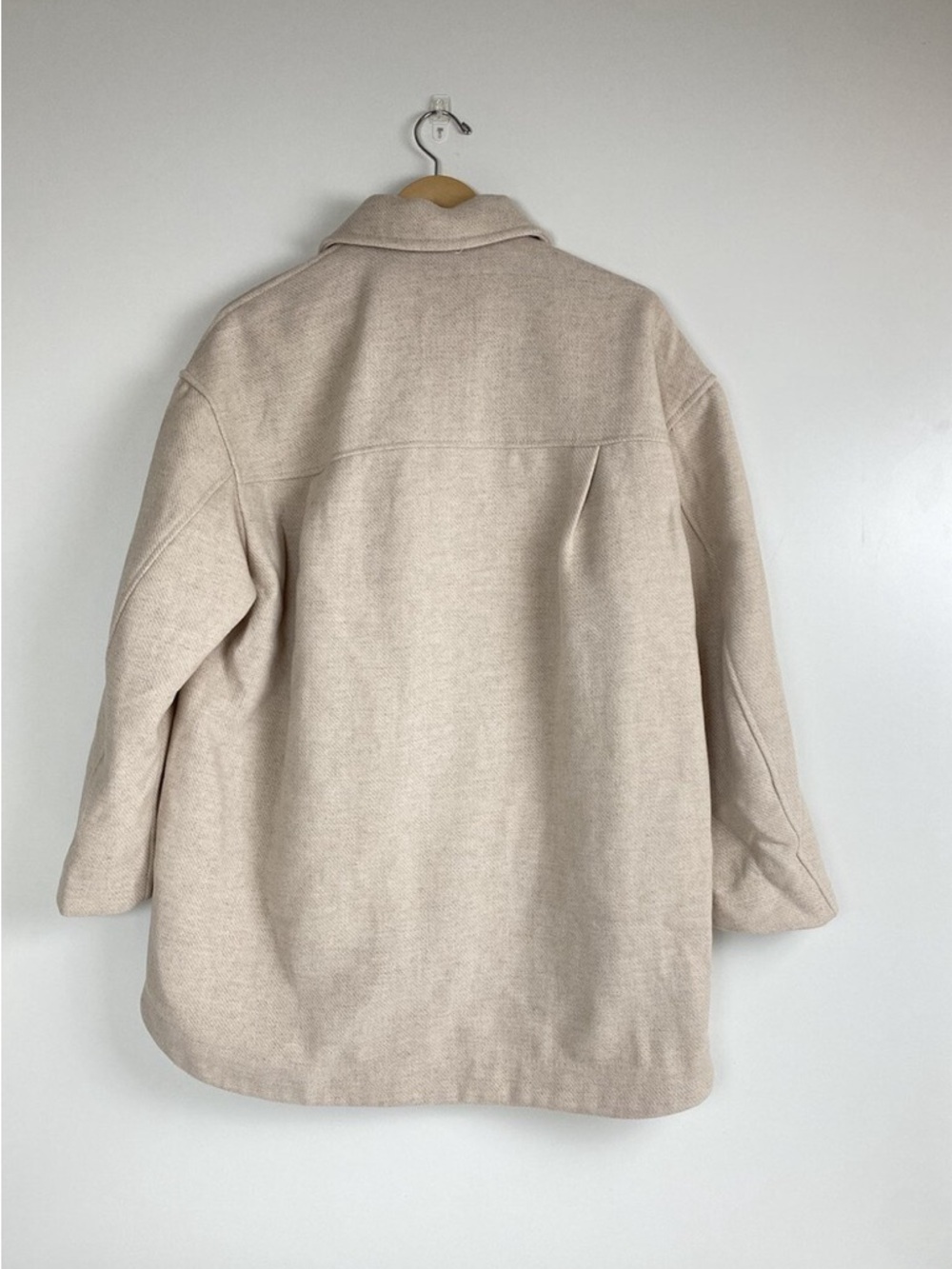 H&M Shirt Jacket Shacket Oversized Size Small Beige - Picture 4 of 8